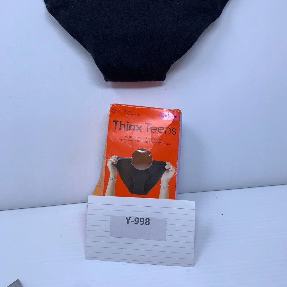 Thinx Teens 11/12 M Black Leakproof Period Bikini Underwear